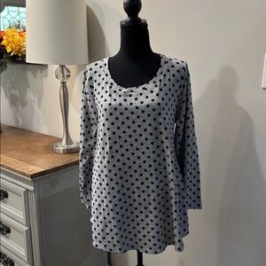 Fleece Black Polka Dot Top